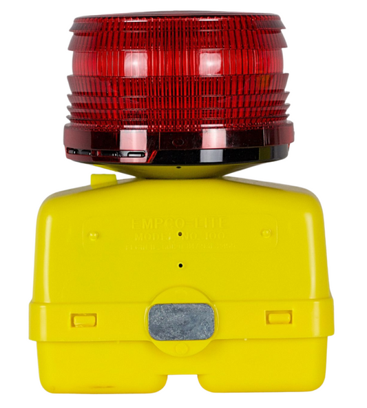 Airport Flashing Light 630 Red, 360 Degree Lens & 3-Way Switch, No Batteries (6V)