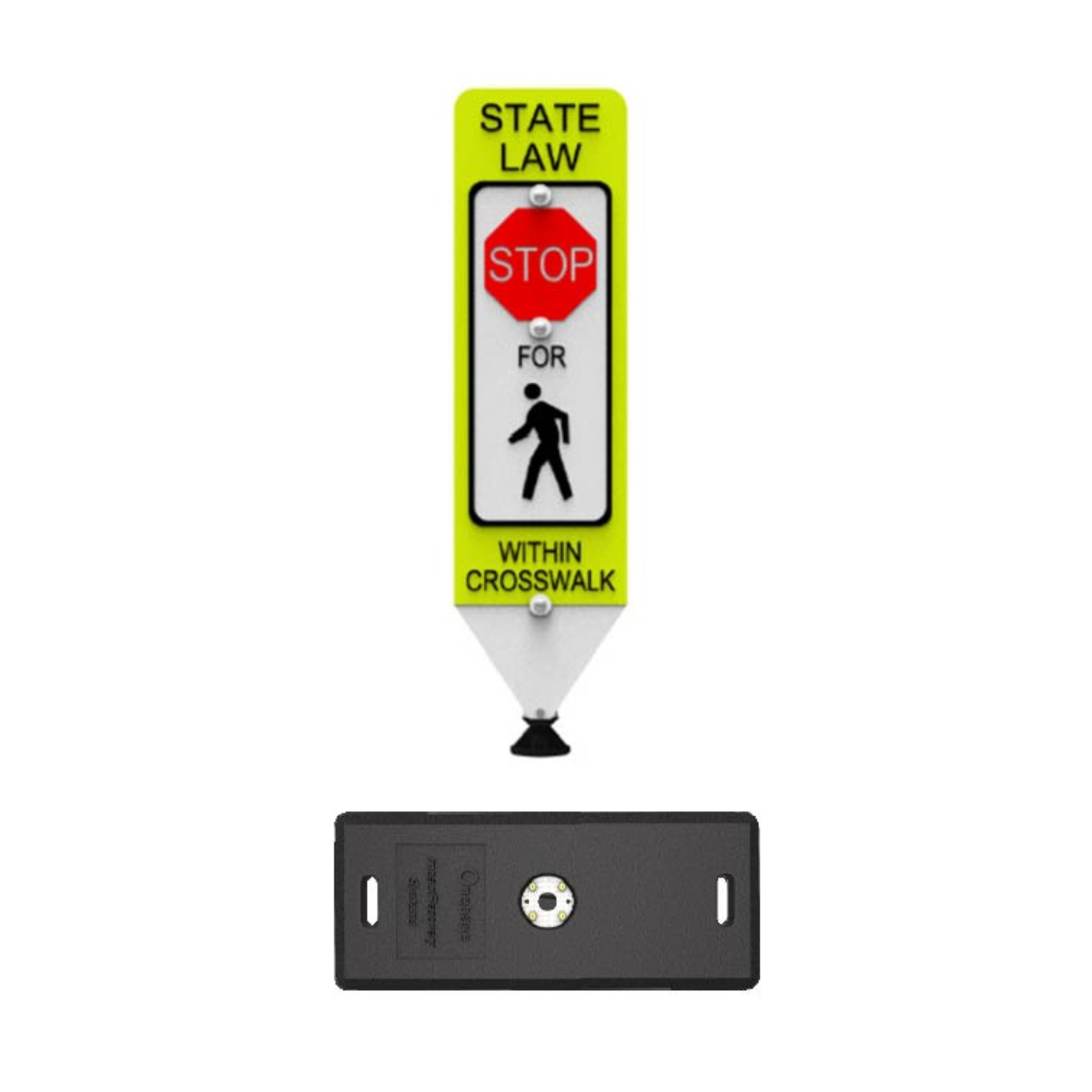 IRS Stop For Pedestrians Sign - Complete Unit with Base