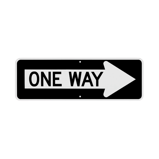 "One Way" with Right Arrow Sign - 36 x 12"