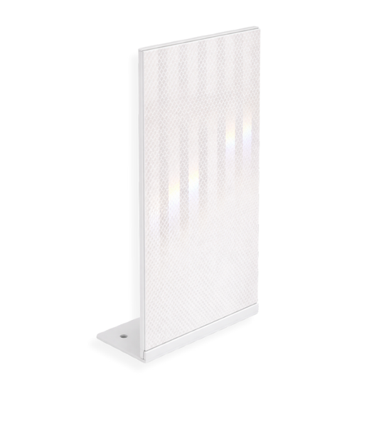 Top Mount Barrier Reflector - White SINGLE-SIDED Reflective 6" x 12"