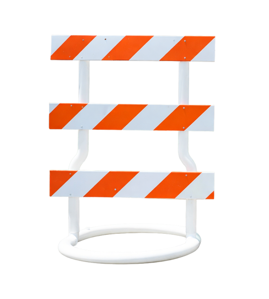 Type III Breakaway Barricade - Hi-Intensity Reflectivity with Right Stripes