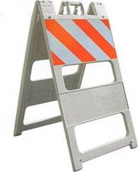 Type I Barricade, Double-Faced Engineer Grade Reflective, 25"W x 45"H, Sand-Fillable