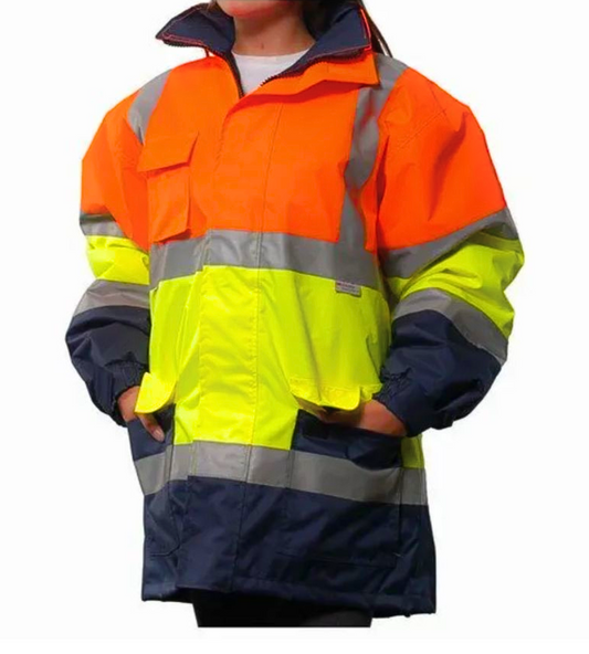 Reflective Parka Jacket - Hi-Vis Orange and Lime