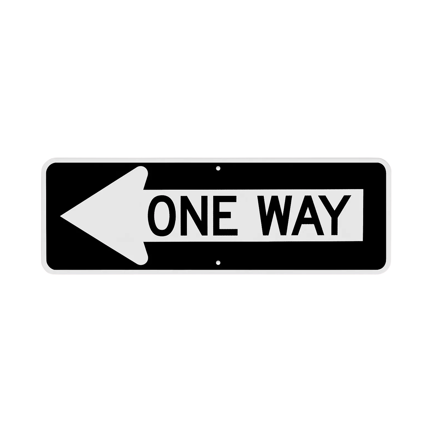 "One Way" with Left Arrow Sign - 36 x 12"
