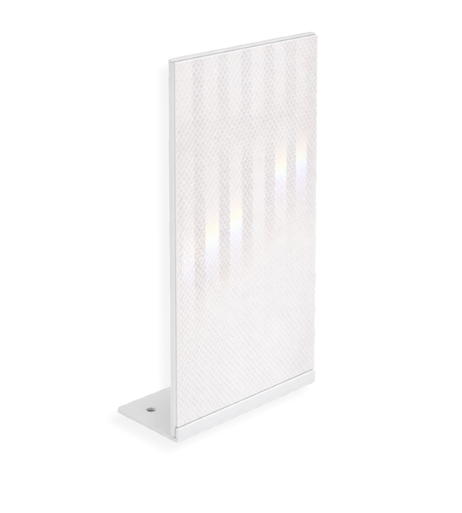 Top Mount Barrier Reflector - White SINGLE-SIDED Reflective 6" x 12"