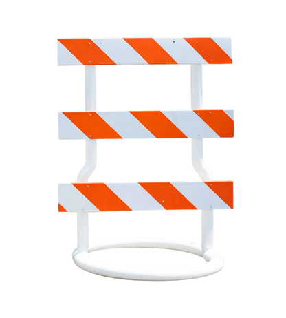 Type III Breakaway Barricade - Engineer Grade Reflectivity with Left Stripes