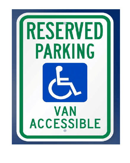 Handicap Parking Sign With Van Accessibility